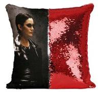Fabulous Housse de Coussin à Sequin - Paillettes Rouge Matrix Keanu Reeves Carrie Anne Moss [40 x 40 cm] Rouge G