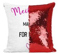 Fabulous Housse de Coussin à Sequin - Paillettes Rouge Meilleur Maman For Ever Coeur Famille Mere [40 x 40 cm] Rouge G