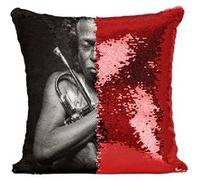 Fabulous Housse de Coussin à Sequin - Paillettes Rouge Miles Davis Tutu 80's [40 x 40 cm] Rouge G