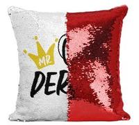 Fabulous Housse de Coussin à Sequin - Paillettes Rouge Mr One Derful [40 x 40 cm] Rouge G
