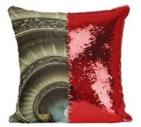 Fabulous Housse de Coussin à Sequin - Paillettes Rouge Musée du Vatican Escalier Gris en Spirale [40 x 40 cm] Rouge G