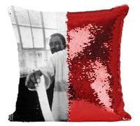 Fabulous Housse de Coussin à Sequin - Paillettes Rouge Nelson Mandela Premier Vote [40 x 40 cm] Rouge G
