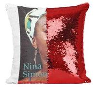 Fabulous Housse de Coussin à Sequin - Paillettes Rouge Nina Simone Roman Gilles Leroy Couverture de Livre [40 x 40 cm] Rouge G