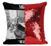 Fabulous Housse de Coussin à Sequin - Paillettes Rouge Nirvana Kurt Cobain Album Bleach [40 x 40 cm] Rouge G