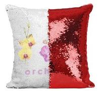 Fabulous Housse de Coussin à Sequin - Paillettes Rouge Orchidée Chic [40 x 40 cm] Rouge G