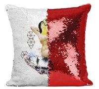 Fabulous Housse de Coussin à Sequin - Paillettes Rouge Pin up Toucan et Diamant [40 x 40 cm] Rouge G
