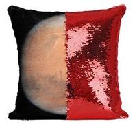 Fabulous Housse de Coussin à Sequin - Paillettes Rouge Planete Mars [40 x 40 cm] Rouge G
