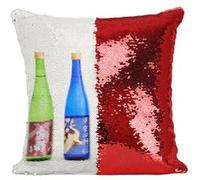 Fabulous Housse de Coussin à Sequin - Paillettes Rouge Sake Boisson Alcool [40 x 40 cm] Rouge G