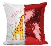 Fabulous Housse de Coussin à Sequin - Paillettes Rouge Sophie la Maman Girafe [40 x 40 cm] Rouge G