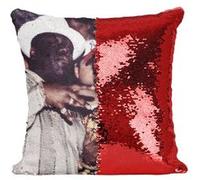 Fabulous Housse de Coussin à Sequin - Paillettes Rouge Tupac Shakur The Notorious Big Vintage [40 x 40 cm] Rouge G
