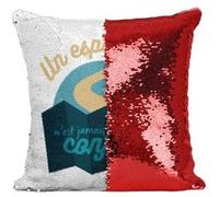 Fabulous Housse de Coussin à Sequin - Paillettes Rouge Un Esprit Libre, Jamais Confiné [40 x 40 cm] Rouge G