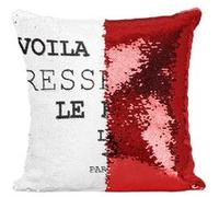 Fabulous Housse de Coussin à Sequin - Paillettes Rouge Voilà à Quoi Ressemble le Papa le Plus Parfait [40 x 40 cm] Rouge G