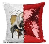 Fabulous Housse de Coussin à Sequin - Paillettes Rouge Where did all my money Goya ? [40 x 40 cm] Rouge G