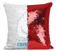 Fabulous Housse de Coussin à Sequin - Paillettes Rouge Yéti de Compagnie [40 x 40 cm] Rouge G