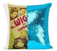 Fabulous Housse de Coussin à Sequin - Paillettes Turquoise Affiche Mrs Wiggs of the Cabbage Patch Pauline [40 x 40 cm] Turquoise G