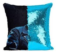 Fabulous Housse de Coussin à Sequin - Paillettes Turquoise Arnold Schwarzenegger Terminator [40 x 40 cm] Turquoise G