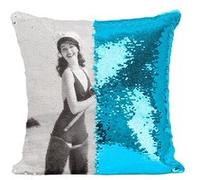 Fabulous Housse de Coussin à Sequin - Paillettes Turquoise Ava Gardner Actrice 11 [40 x 40 cm] Turquoise G