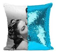 Fabulous Housse de Coussin à Sequin - Paillettes Turquoise Ava Gardner Actrice Great Sinner [40 x 40 cm] Turquoise G
