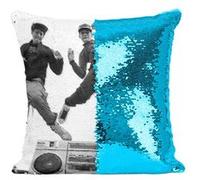 Fabulous Housse de Coussin à Sequin - Paillettes Turquoise Beastie Boys Ghetto Blaster Jump [40 x 40 cm] Turquoise G