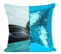Fabulous Housse de Coussin à Sequin - Paillettes Turquoise Bouddha Couche en Bronze Sur Eau Turquoise [40 x 40 cm] Turquoise G