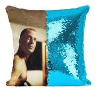 Fabulous Housse de Coussin à Sequin - Paillettes Turquoise Bruce Willis Quentin Tarantino Pulp Fiction Cinema [40 x 40 cm] Turquoise G