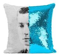 Fabulous Housse de Coussin à Sequin - Paillettes Turquoise Buster Keaton Acteur Hollywood [40 x 40 cm] Turquoise G