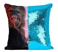 Fabulous Housse de Coussin à Sequin - Paillettes Turquoise Carrie Fisher Le Retour du Jedi Star Wars [40 x 40 cm] Turquoise G