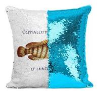 Fabulous Housse de Coussin à Sequin - Paillettes Turquoise Cephalopholis Argus le lundi matin [40 x 40 cm] Turquoise G