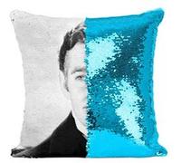 Fabulous Housse de Coussin à Sequin - Paillettes Turquoise Clark Gable / Autant en Emporte le Vent [40 x 40 cm] Turquoise G