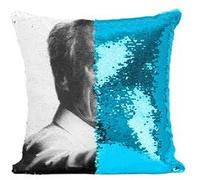 Fabulous Housse de Coussin à Sequin - Paillettes Turquoise Clint Eastwood Acteur 3 [40 x 40 cm] Turquoise G