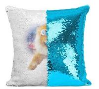 Fabulous Housse de Coussin à Sequin - Paillettes Turquoise Cool Dog Chien Paradis [40 x 40 cm] Turquoise G