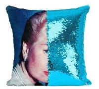 Fabulous Housse de Coussin à Sequin - Paillettes Turquoise Doris Day Actrice 1 [40 x 40 cm] Turquoise G