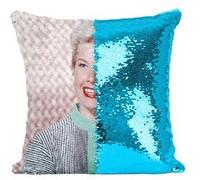 Fabulous Housse de Coussin à Sequin - Paillettes Turquoise Doris Day Actrice 2 [40 x 40 cm] Turquoise G