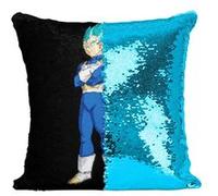 Fabulous Housse de Coussin à Sequin - Paillettes Turquoise Dragon Ball Super Vegeta Cheveux Bleus [40 x 40 cm] Turquoise G