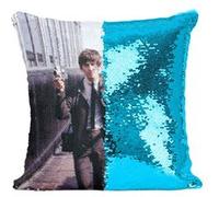 Fabulous Housse de Coussin à Sequin - Paillettes Turquoise Georges Harrison The Beatles [40 x 40 cm] Turquoise G