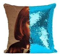 Fabulous Housse de Coussin à Sequin - Paillettes Turquoise Gillian Anderson The X Files Portrait FBI [40 x 40 cm] Turquoise G