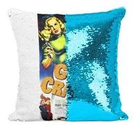 Fabulous Housse de Coussin à Sequin - Paillettes Turquoise Gun Crazy Cinéma Vintage 2 [40 x 40 cm] Turquoise G