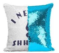 Fabulous Housse de Coussin à Sequin - Paillettes Turquoise I need a Silence [40 x 40 cm] Turquoise G