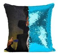 Fabulous Housse de Coussin à Sequin - Paillettes Turquoise Janelle Monae Chanteuse 2 [40 x 40 cm] Turquoise G