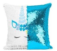 Fabulous Housse de Coussin à Sequin - Paillettes Turquoise Je Suis Une Licorne Laissez-Moi Dormir S'il Vous Plaît [40 x 40 cm] Turquoise G