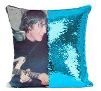 Fabulous Housse de Coussin à Sequin - Paillettes Turquoise John Lennon Paul McCartney Radio Show [40 x 40 cm] Turquoise G