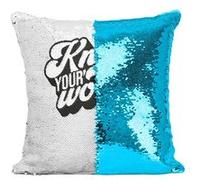 Fabulous Housse de Coussin à Sequin - Paillettes Turquoise Know Your Worth [40 x 40 cm] Turquoise G
