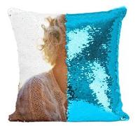 Fabulous Housse de Coussin à Sequin - Paillettes Turquoise Kylie Minogue Contre-jour Chanteuse [40 x 40 cm] Turquoise G