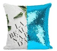 Fabulous Housse de Coussin à Sequin - Paillettes Turquoise la Beauté n'a Pas d'Âge [40 x 40 cm] Turquoise G