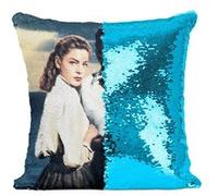Fabulous Housse de Coussin à Sequin - Paillettes Turquoise Lauren Bacall Humphrey Bogart Acteurs [40 x 40 cm] Turquoise G