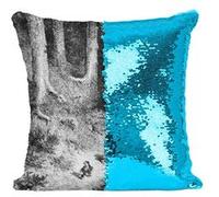 Fabulous Housse de Coussin à Sequin - Paillettes Turquoise Le Petit Poucet Perrault Illustration Gustave Dore [40 x 40 cm] Turquoise G