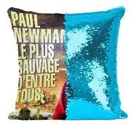 Fabulous Housse de Coussin à Sequin - Paillettes Turquoise Le Plus Sauvage d'Entre Tous Vieille Affiche [40 x 40 cm] Turquoise G