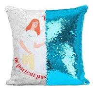 Fabulous Housse de Coussin à Sequin - Paillettes Turquoise Les Vrais Héros - Aide Soignante Infirmière [40 x 40 cm] Turquoise G