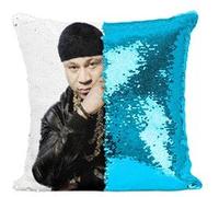 Fabulous Housse de Coussin à Sequin - Paillettes Turquoise LL Cool J Rapper New York [40 x 40 cm] Turquoise G