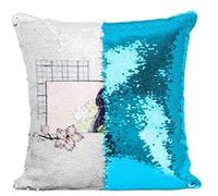Fabulous Housse de Coussin à Sequin - Paillettes Turquoise Lo-fi Girl Japon [40 x 40 cm] Turquoise G